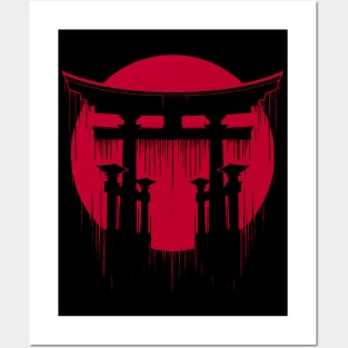 Grunge Torii Gate: A Step into Sacred World Posters and Art